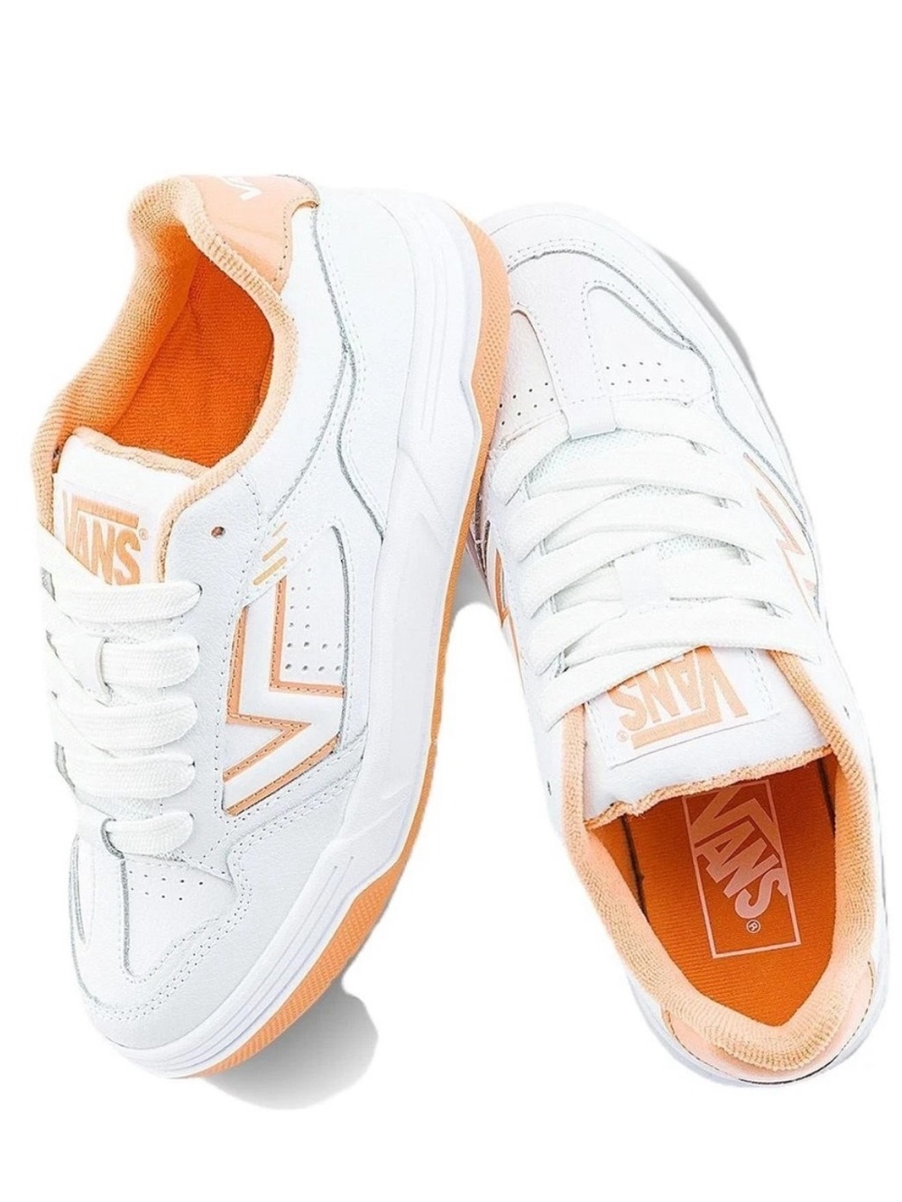 VANS Upland Women’s White and Orange Low-Top Sneakers NEW Size 7 - Picture 10 of 10